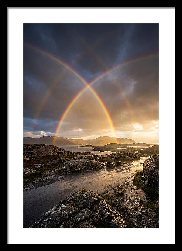 Double Rainbow Over Serene Landscape