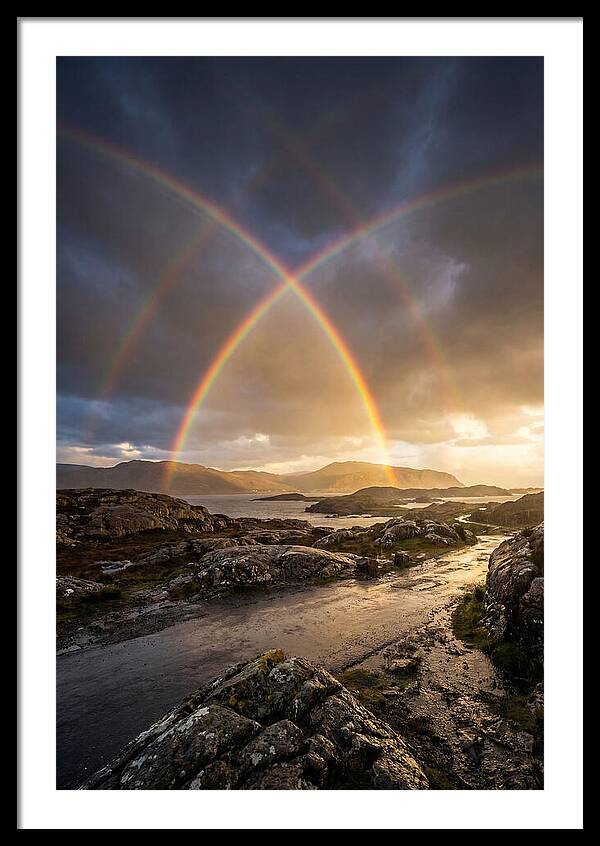 Double Rainbow Over Serene Landscape