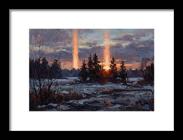 Double Sun Pillar Effect