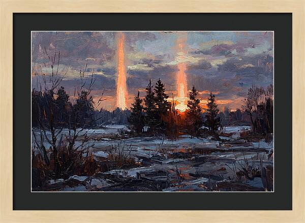 Double Sun Pillar Effect