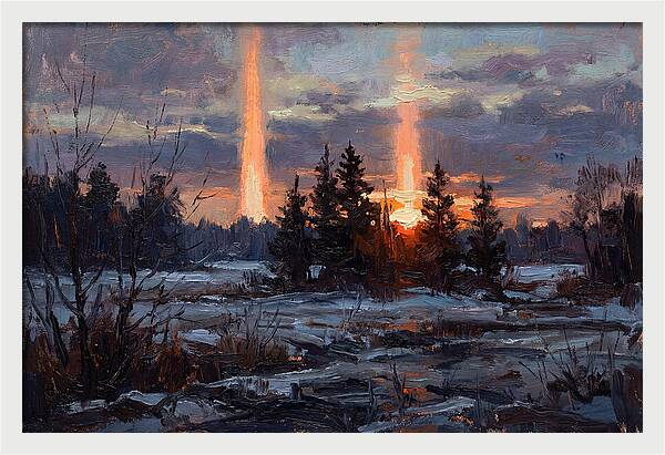 Double Sun Pillar Effect
