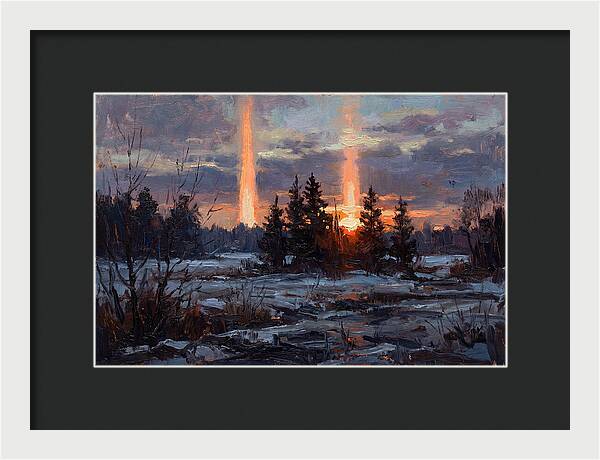 Double Sun Pillar Effect