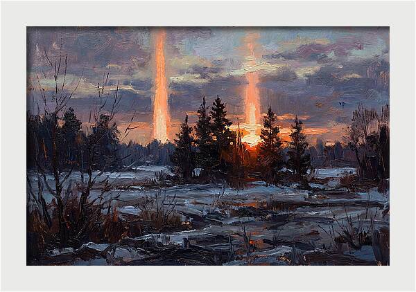 Double Sun Pillar Effect