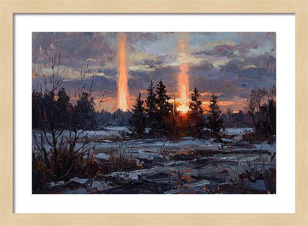Double Sun Pillar Effect