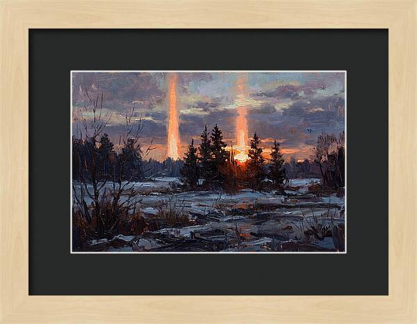 Double Sun Pillar Effect