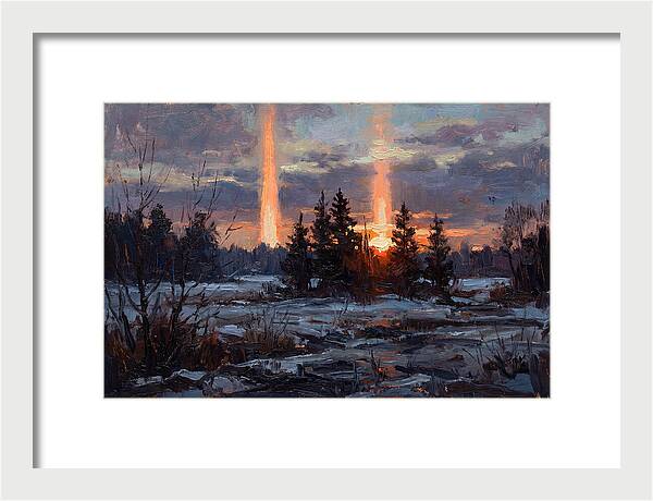 Double Sun Pillar Effect