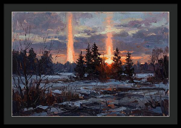 Double Sun Pillar Effect