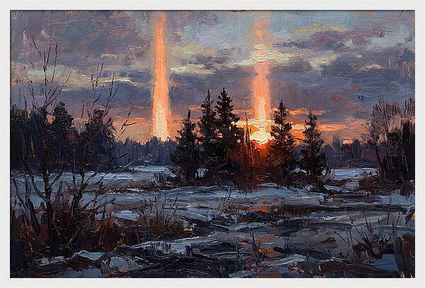 Double Sun Pillar Effect