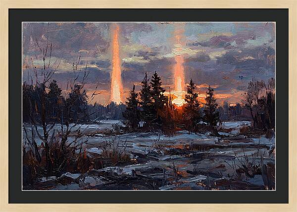 Double Sun Pillar Effect