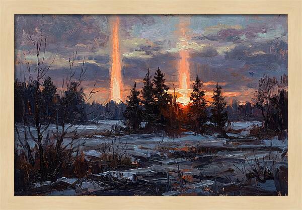 Double Sun Pillar Effect