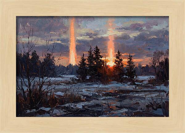 Double Sun Pillar Effect