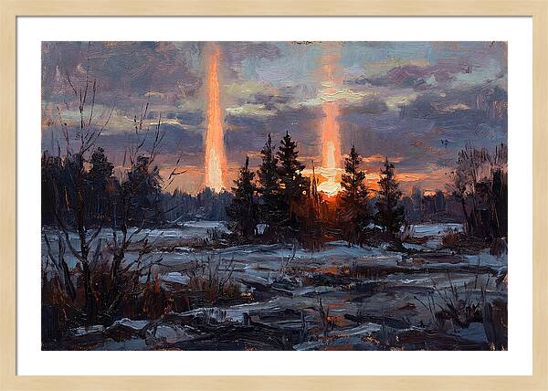 Double Sun Pillar Effect