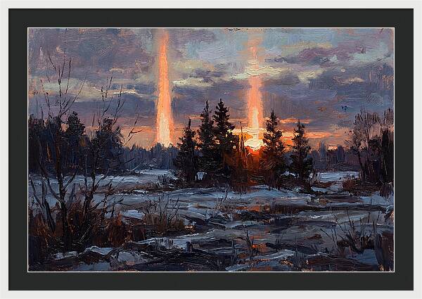 Double Sun Pillar Effect