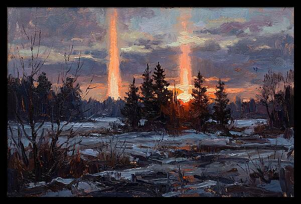 Double Sun Pillar Effect