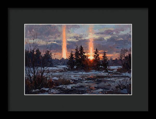 Double Sun Pillar Effect