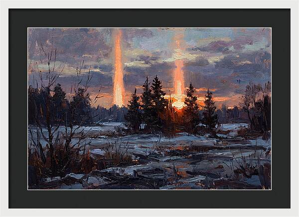 Double Sun Pillar Effect