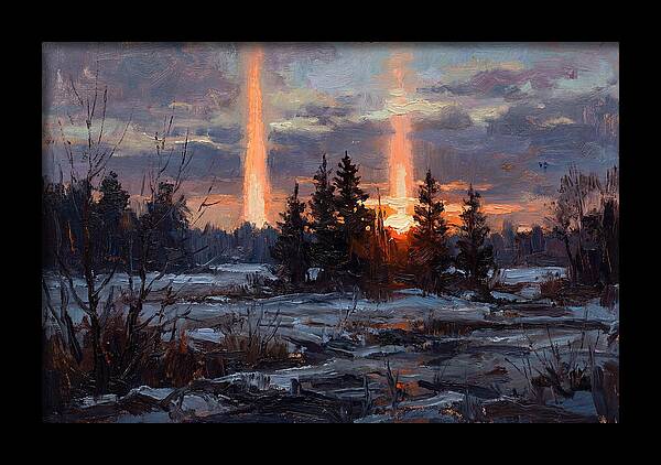 Double Sun Pillar Effect