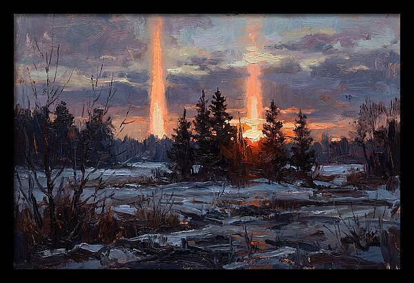 Double Sun Pillar Effect