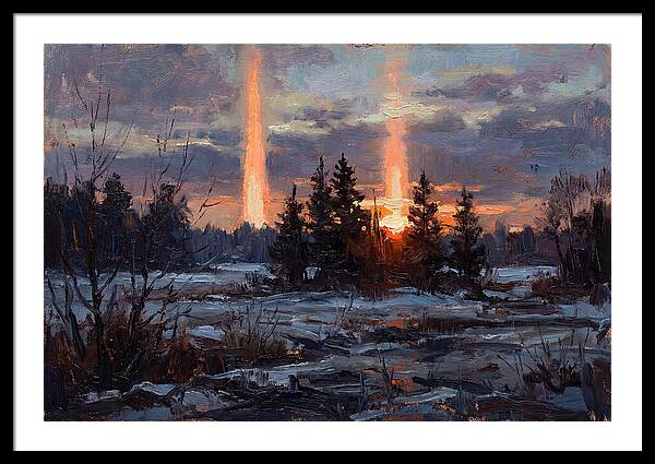 Double Sun Pillar Effect