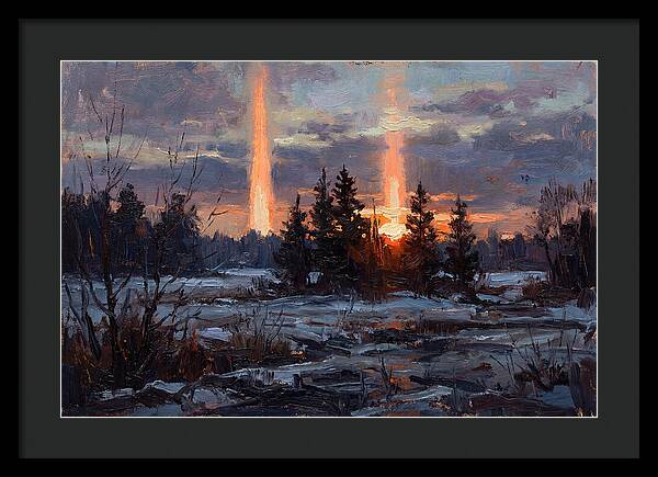Double Sun Pillar Effect