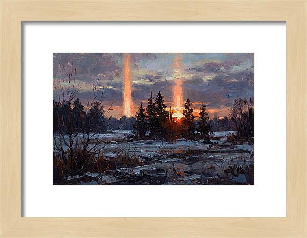 Double Sun Pillar Effect