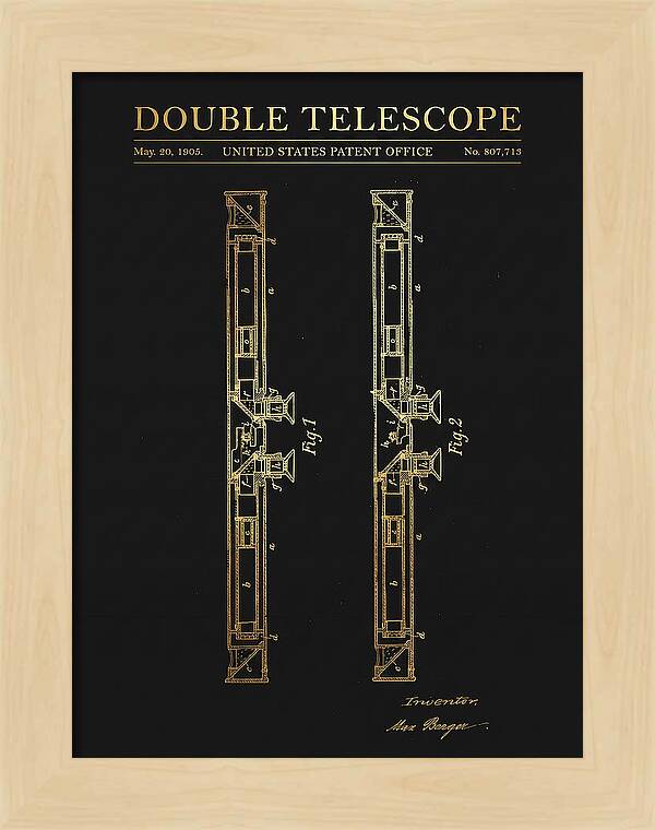 Double Telescope Binoculars Gold Patent Us807713