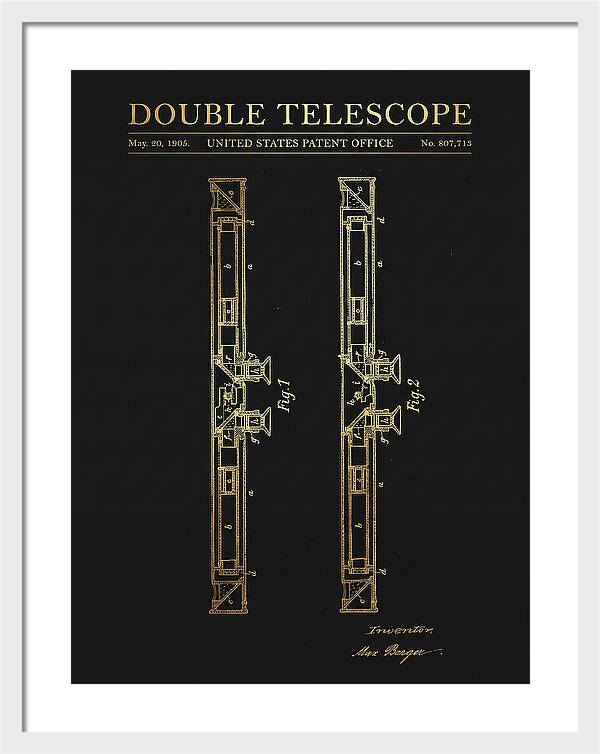 Double Telescope Binoculars Gold Patent Us807713