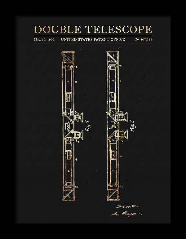 Double Telescope Binoculars Gold Patent Us807713