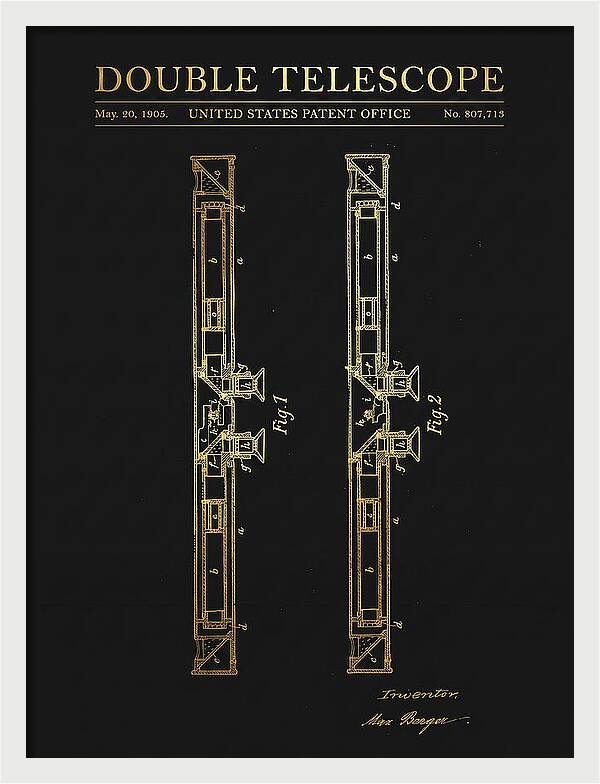 Double Telescope Binoculars Gold Patent Us807713