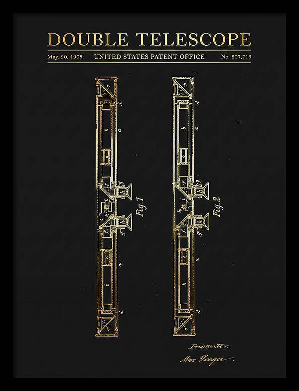 Double Telescope Binoculars Gold Patent Us807713