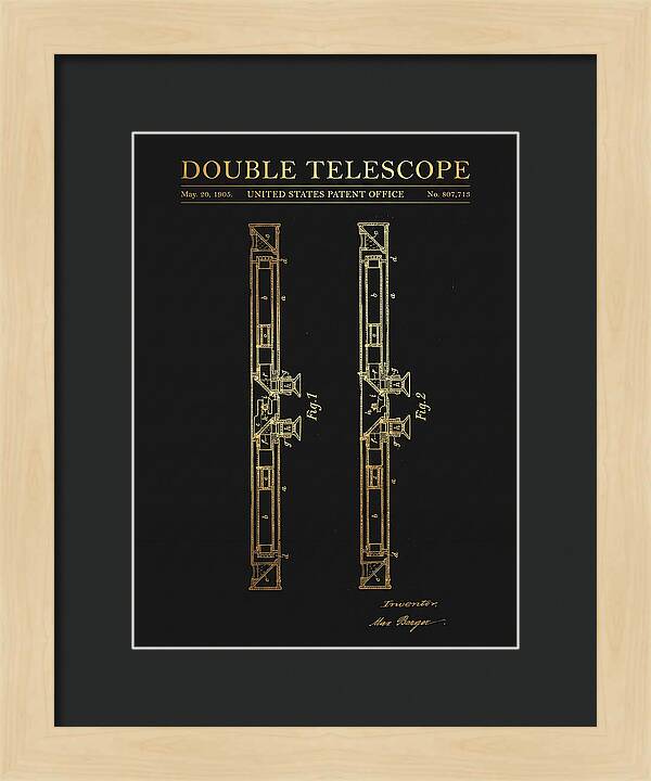 Double Telescope Binoculars Gold Patent Us807713