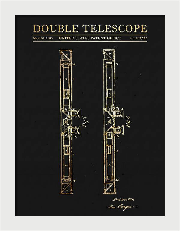 Double Telescope Binoculars Gold Patent Us807713