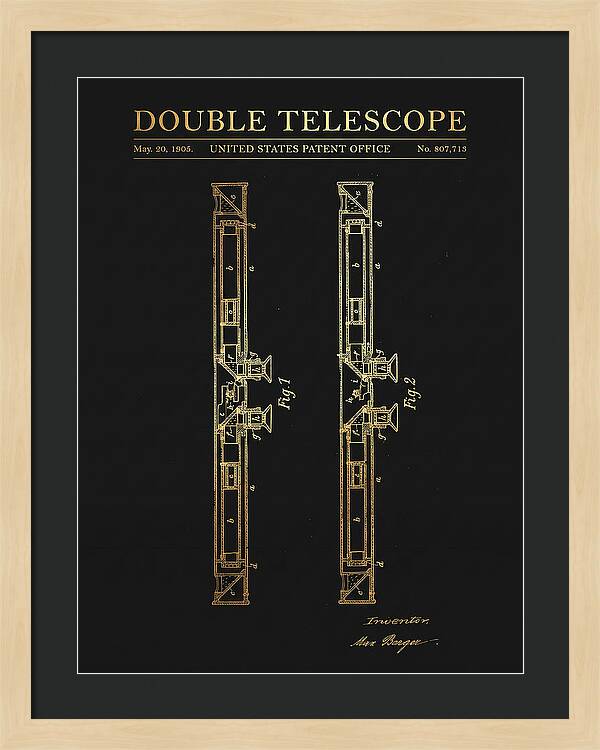 Double Telescope Binoculars Gold Patent Us807713