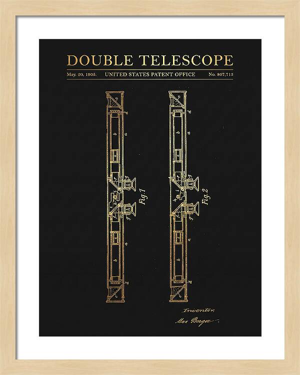 Double Telescope Binoculars Gold Patent Us807713