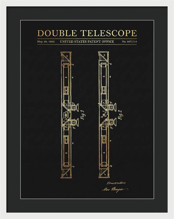 Double Telescope Binoculars Gold Patent Us807713