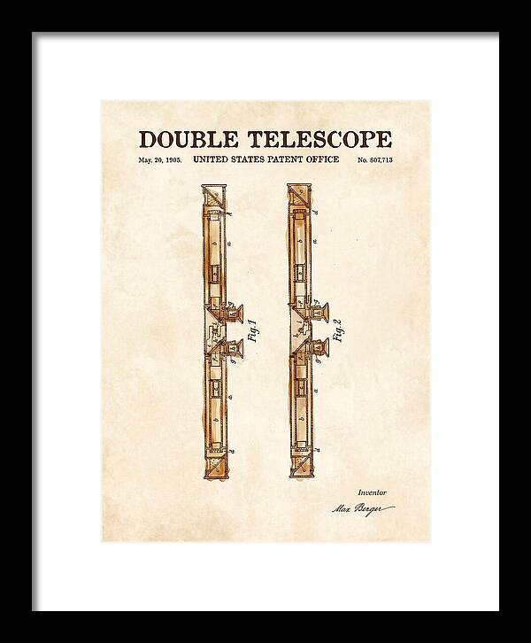 Double Telescope Binoculars Watercolor Patent Us807713