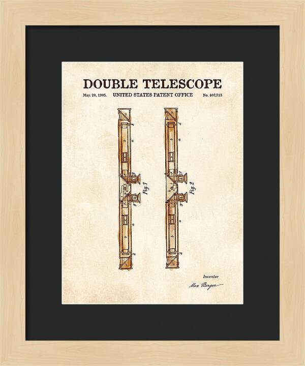 Double Telescope Binoculars Watercolor Patent Us807713