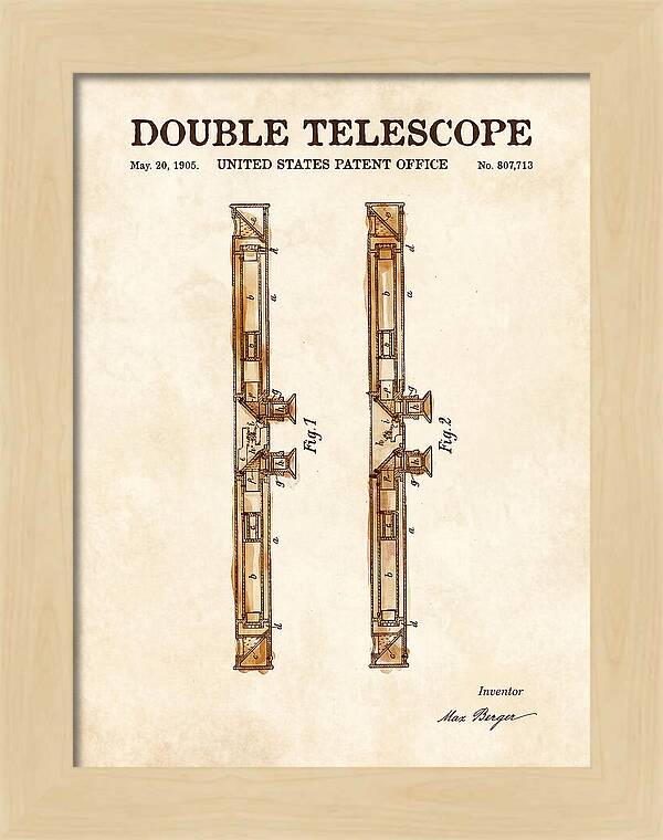 Double Telescope Binoculars Watercolor Patent Us807713