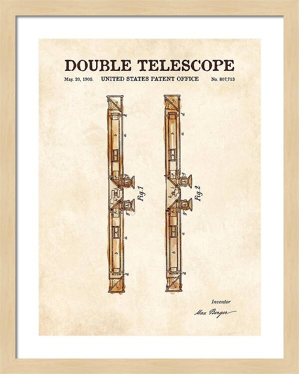 Double Telescope Binoculars Watercolor Patent Us807713