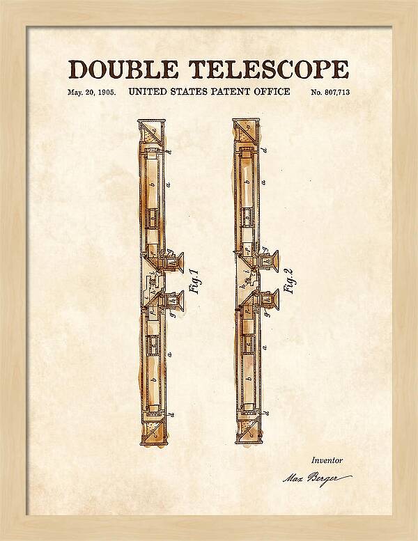 Double Telescope Binoculars Watercolor Patent Us807713