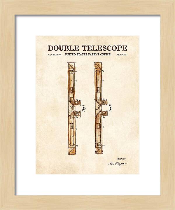 Double Telescope Binoculars Watercolor Patent Us807713