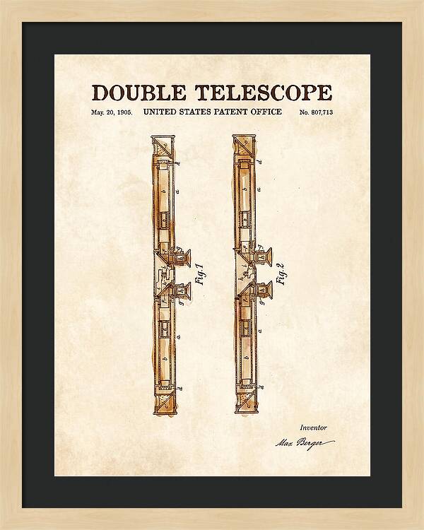 Double Telescope Binoculars Watercolor Patent Us807713