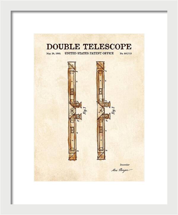 Double Telescope Binoculars Watercolor Patent Us807713