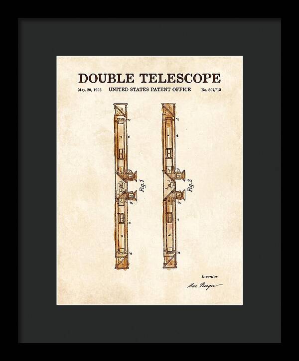Double Telescope Binoculars Watercolor Patent Us807713