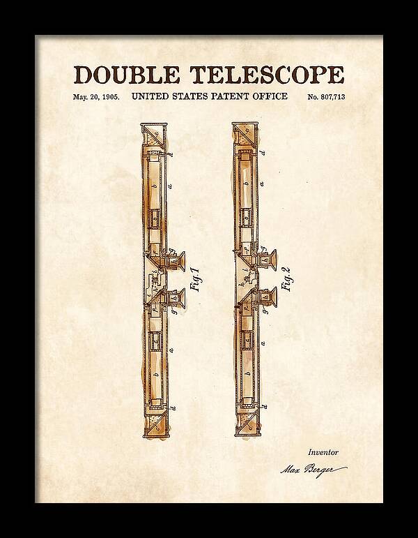 Double Telescope Binoculars Watercolor Patent Us807713