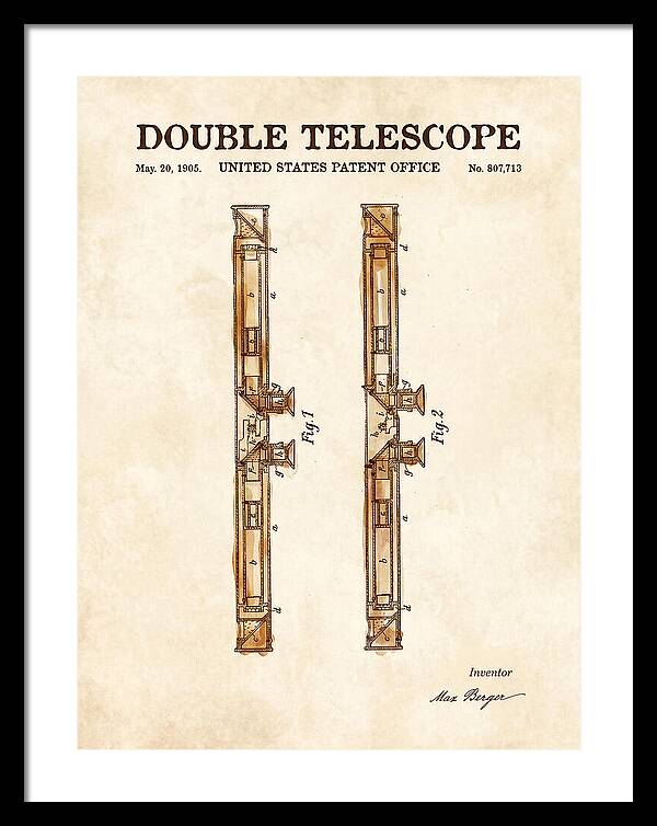 Double Telescope Binoculars Watercolor Patent Us807713