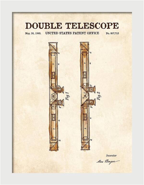 Double Telescope Binoculars Watercolor Patent Us807713