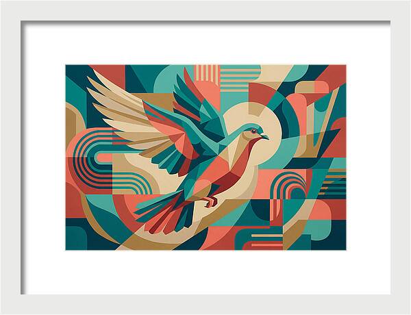 Dove In Abstract Flight