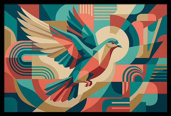 Dove In Abstract Flight