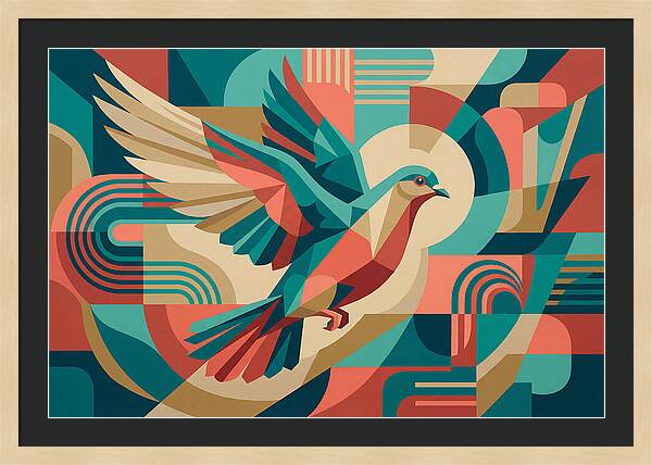Dove In Abstract Flight